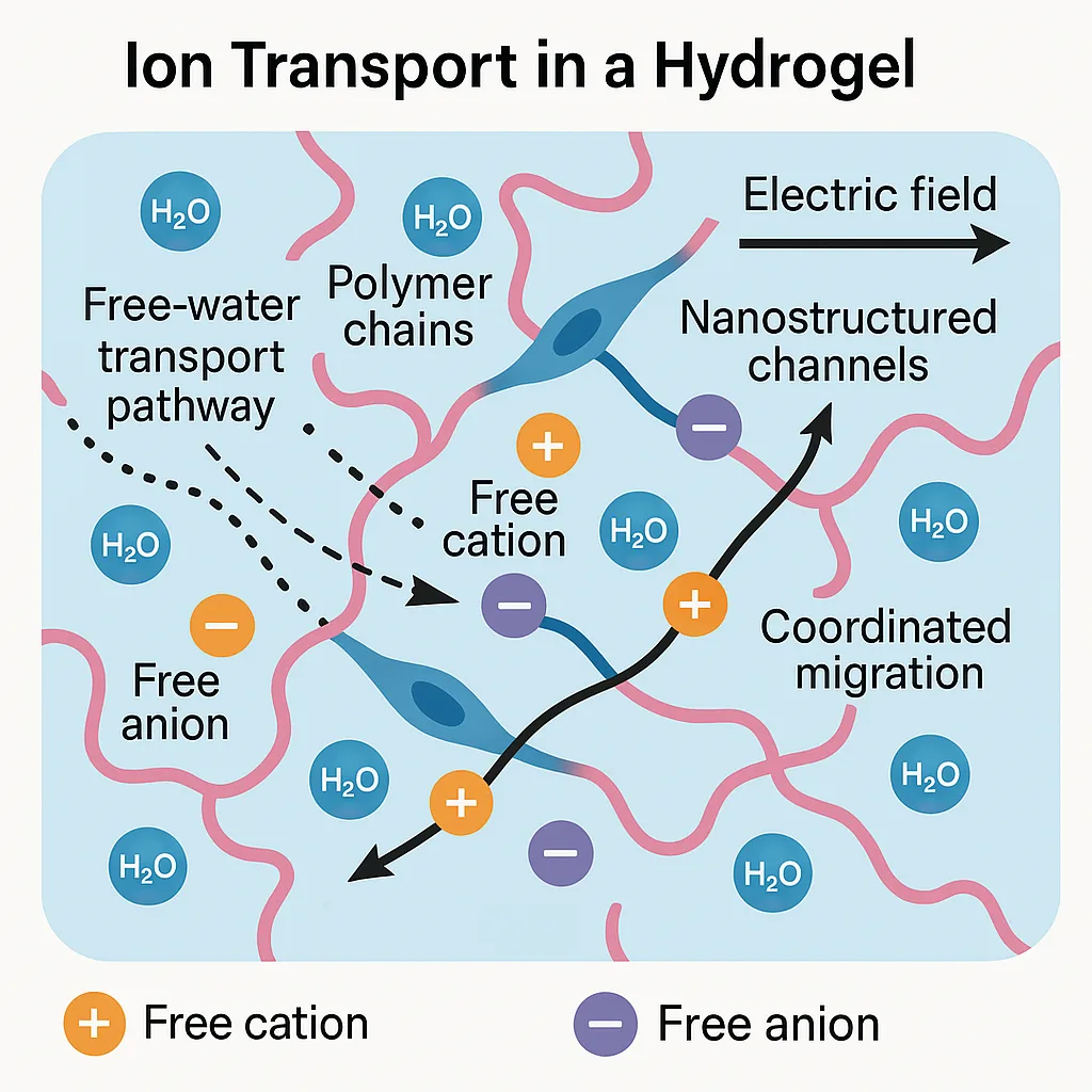 水凝胶电解质微观结构示意图 - 奥飞新材先进材料技术展示